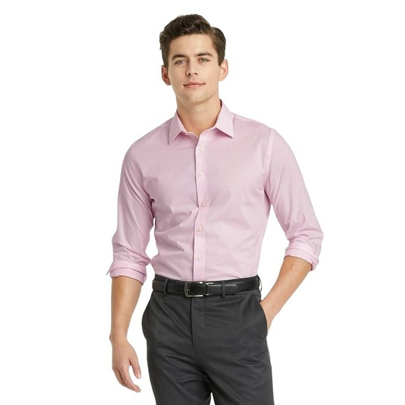 Men's Slim Fit Performance Dress Long Sleeve Button-Down Shirt - Goodfellow & Co - Picture 1 of 3